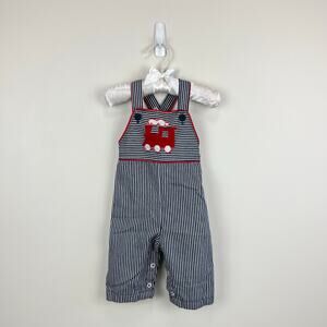 Vintage Healthtex Applique Train Overalls 6 Months USA